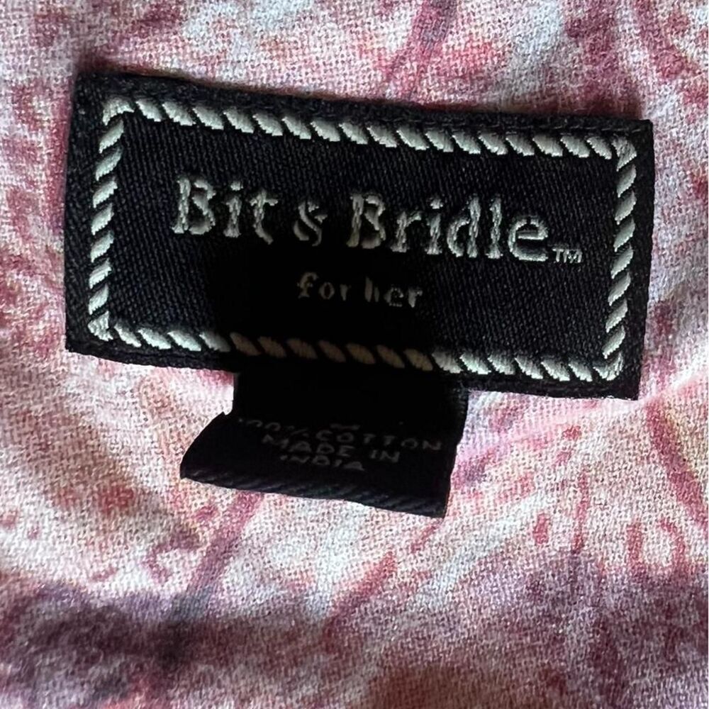 RARE Bit & Bridle 90’s vintage whimsy western pink hued graphic running horses T - Picture 9 of 14